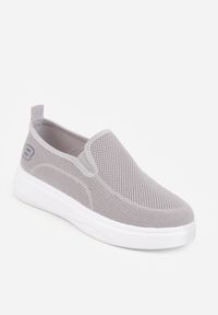 Born2be - Szare Siateczkowe Tenisówki pod Kostkę na Grubej Podeszwie Phisiane. Okazja: na co dzień, na spacer. Kolor: szary. Materiał: jeans. Szerokość cholewki: normalna. Styl: sportowy, klasyczny, casual #7