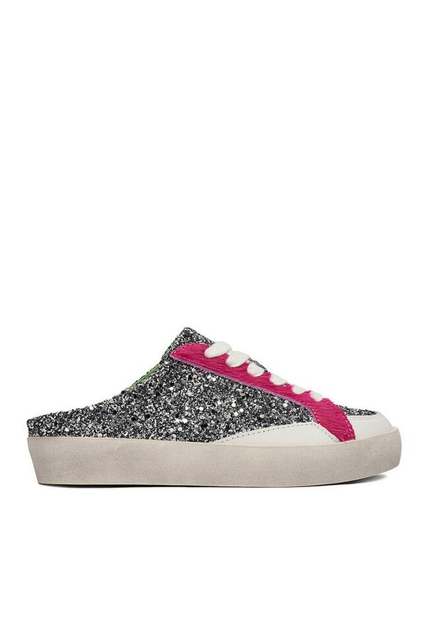 Klapki Eva Minge. Kolor: srebrny