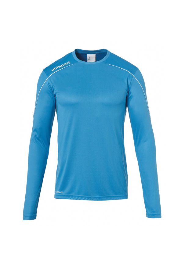 UHLSPORT - Dziecięca koszulka z długim rękawem Uhlsport Stream 22. Kolor: biały, niebieski, wielokolorowy. Długość rękawa: długi rękaw. Długość: długie. Sezon: jesień. Sport: piłka nożna