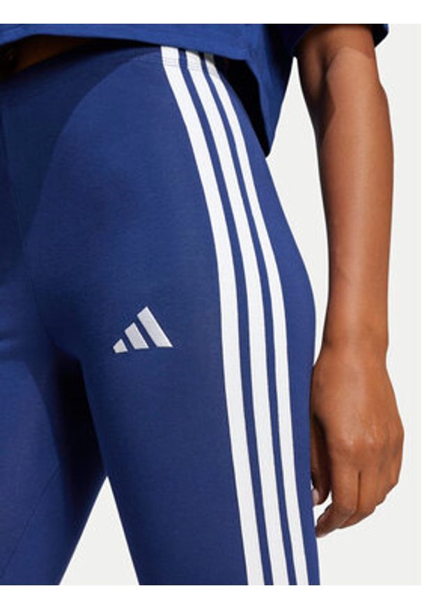 Adidas - adidas Legginsy Essentials 3-Stripes JE0067 Granatowy Slim Fit. Kolor: niebieski. Materiał: bawełna