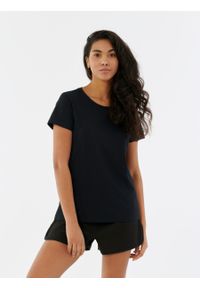 outhorn - Gładki t-shirt damski. Materiał: bawełna, jersey. Wzór: gładki
