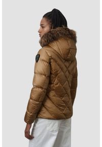 Blauer USA - BLAUER Brązowa kurtka damska Alicia Short Jackets, Rozmiar XL. Kolor: brązowy. Materiał: puch, poliamid, futro. Styl: elegancki