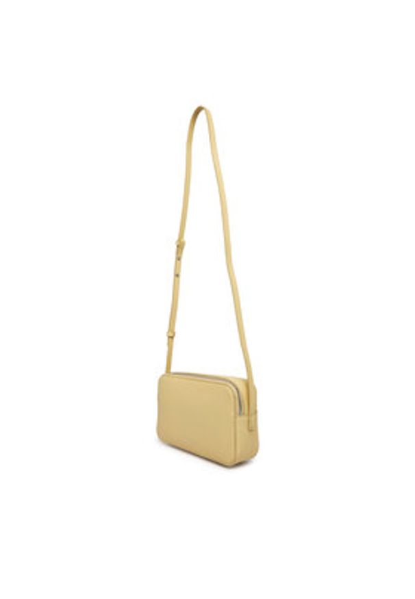 Calvin Klein Torebka Foil Logo Elongated Camera Bag LV04F3276G Żółty. Kolor: żółty. Materiał: skórzane