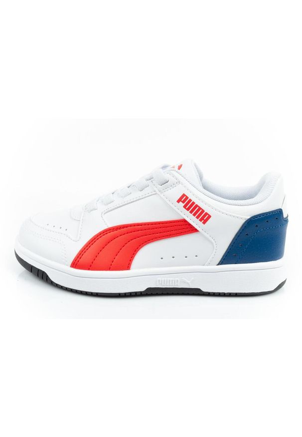 Buty sportowe dziecięce Puma Rebound JOY. Kolor: biały, czerwony, wielokolorowy, niebieski. Materiał: skóra ekologiczna. Szerokość cholewki: normalna