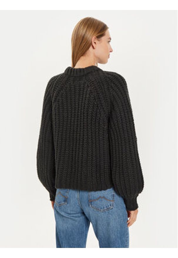 Wrangler Sweter 112356480 Czarny Relaxed Fit. Kolor: czarny. Materiał: bawełna