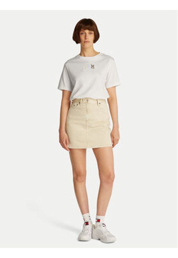 Tommy Jeans T-Shirt Color Varsity DW0DW21337 Écru Relaxed Fit. Materiał: bawełna