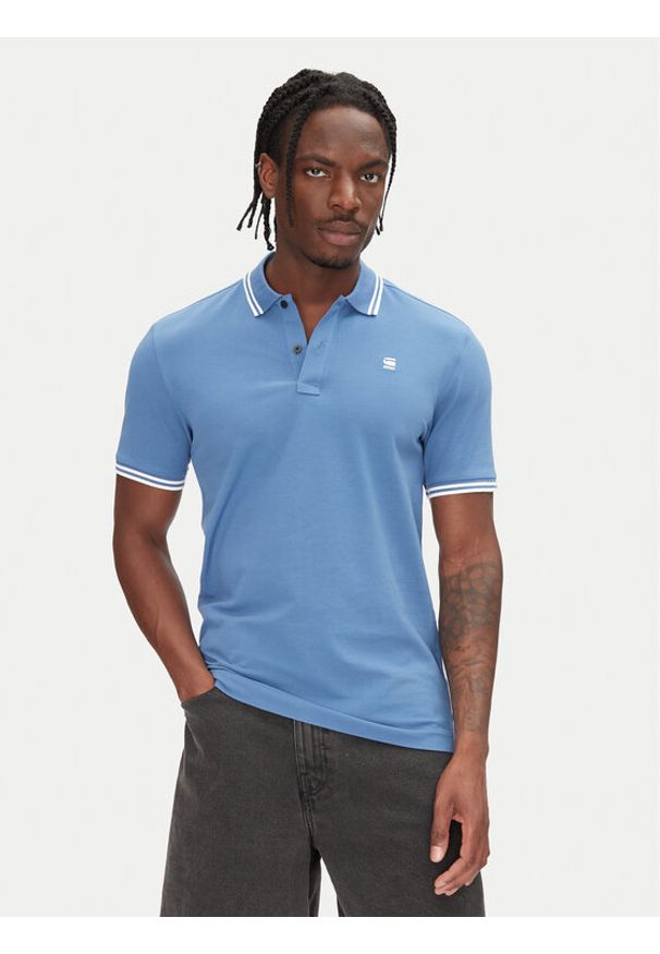 G-Star RAW - G-Star Raw Polo Dunda D17127-5864 Brązowy Slim Fit. Typ kołnierza: polo. Kolor: brązowy. Materiał: bawełna