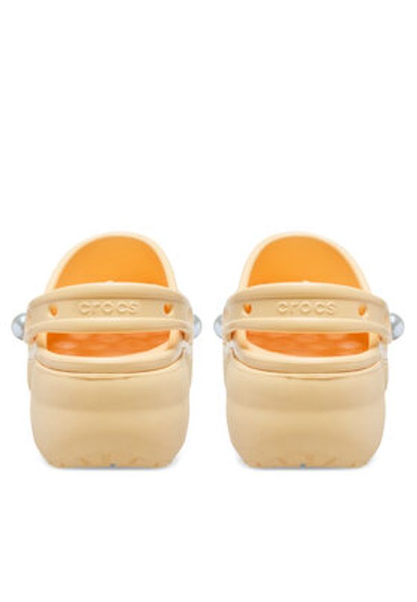 Crocs Klapki Classic Platform Pearl Clog 211231 Żółty. Kolor: żółty. Obcas: na platformie
