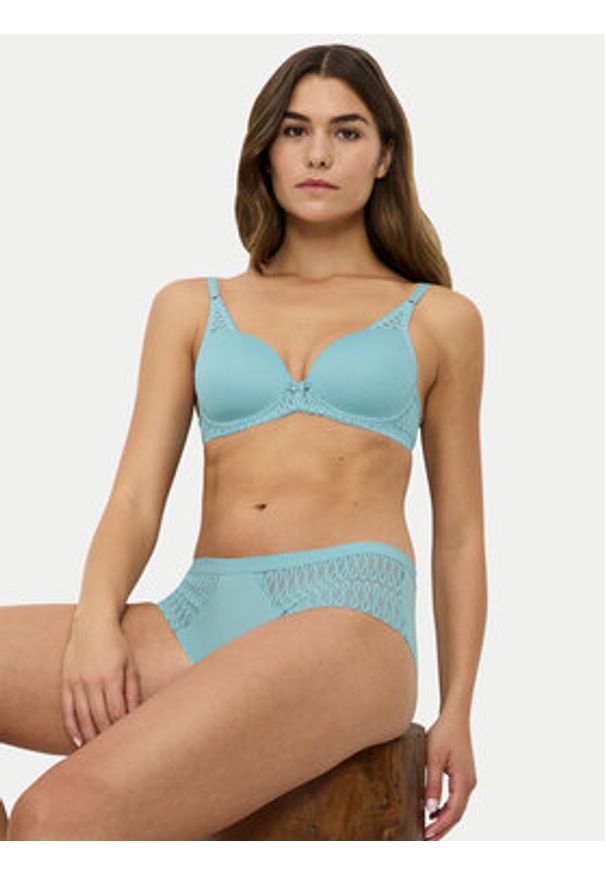 Triumph Biustonosz z fiszbiną Aura Spotlight 10216459 Niebieski. Kolor: niebieski. Materiał: syntetyk