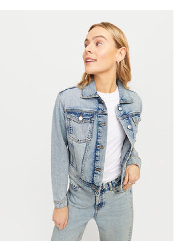 JJXX Kurtka jeansowa Alys 12269101 Niebieski Regular Fit. Kolor: niebieski. Materiał: bawełna
