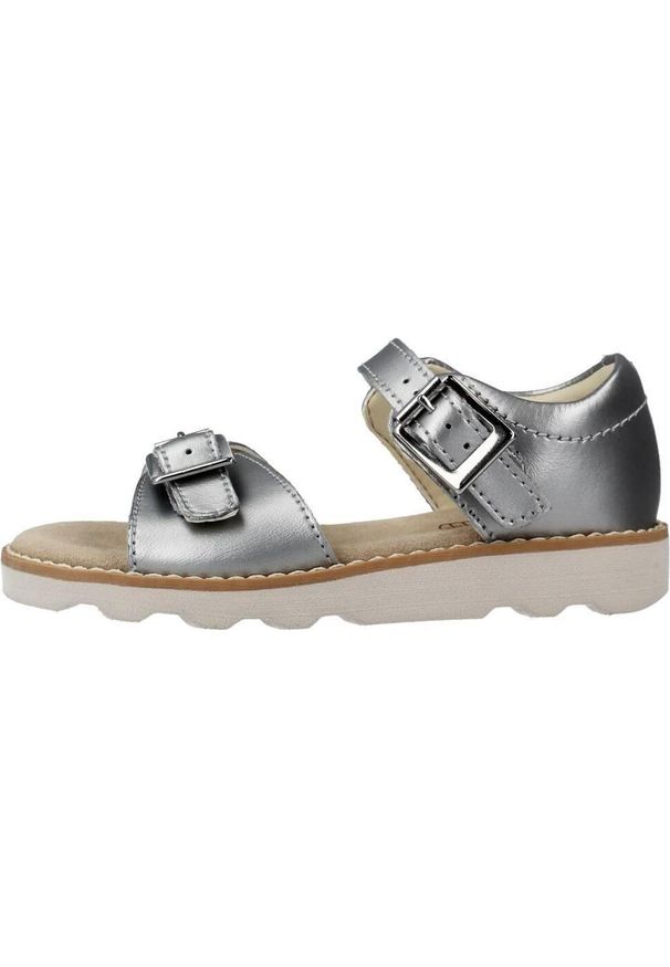 Clarks - Sandały CLARKS CROWN BLOOM T Srebrny. Kolor: szary. Materiał: skóra. Sezon: lato
