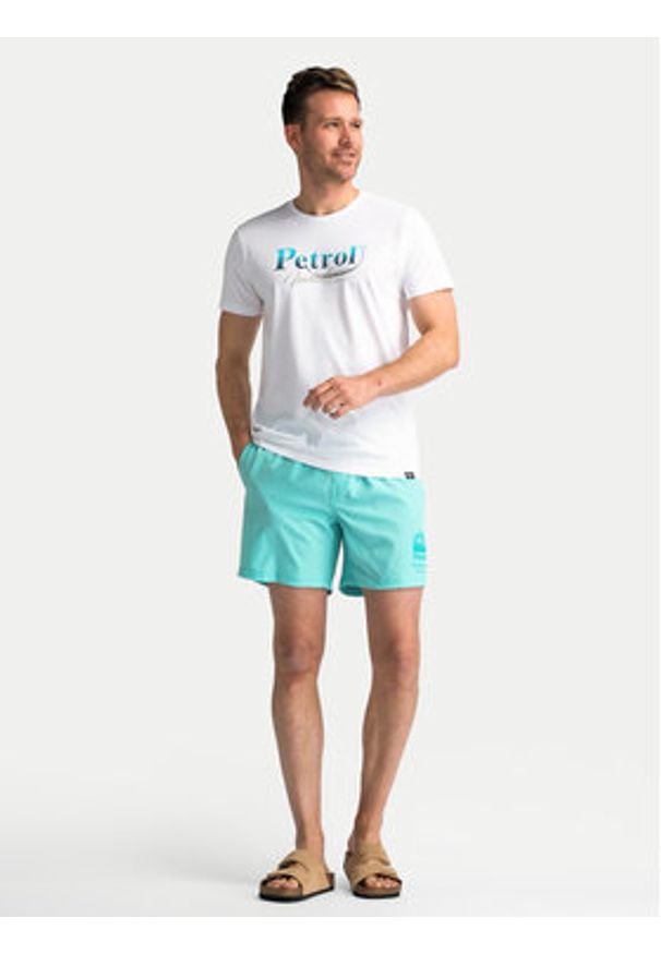 Petrol Industries T-Shirt M-1040-TSR634 Biały Regular Fit. Kolor: biały. Materiał: bawełna