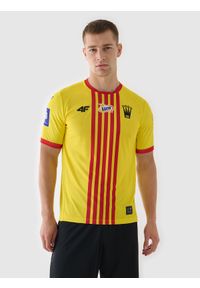 4f - 4F Koszulka klubowa domowa z sezonu 2024/25 męska 4F x Korona Kielce - multikolor XXL. Okazja: do domu. Kolor: wielokolorowy. Materiał: dzianina, włókno, koronka. Wzór: koronka. Sezon: lato