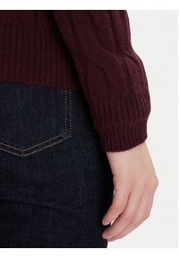 TOMMY HILFIGER - Tommy Hilfiger Sweter WW0WW43586 Bordowy Regular Fit. Kolor: czerwony. Materiał: wełna #5