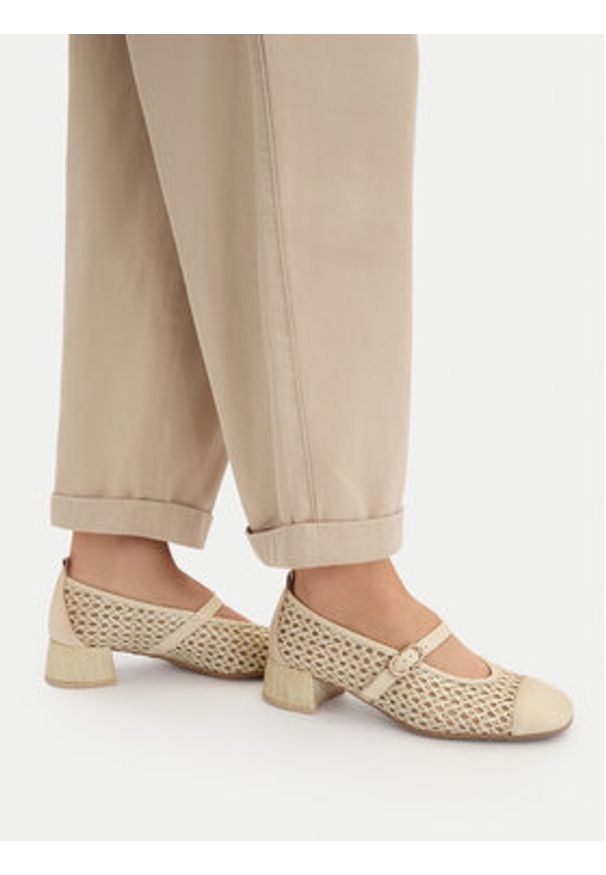 Hispanitas Czółenka RHV264686 C001 Écru. Kolor: kremowy. Materiał: materiał