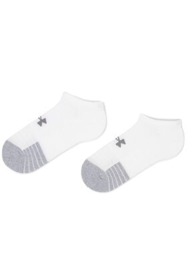 Under Armour Zestaw 3 par niskich skarpet unisex Heatgear No Show Sock 1346755-100 Biały. Kolor: biały. Materiał: materiał