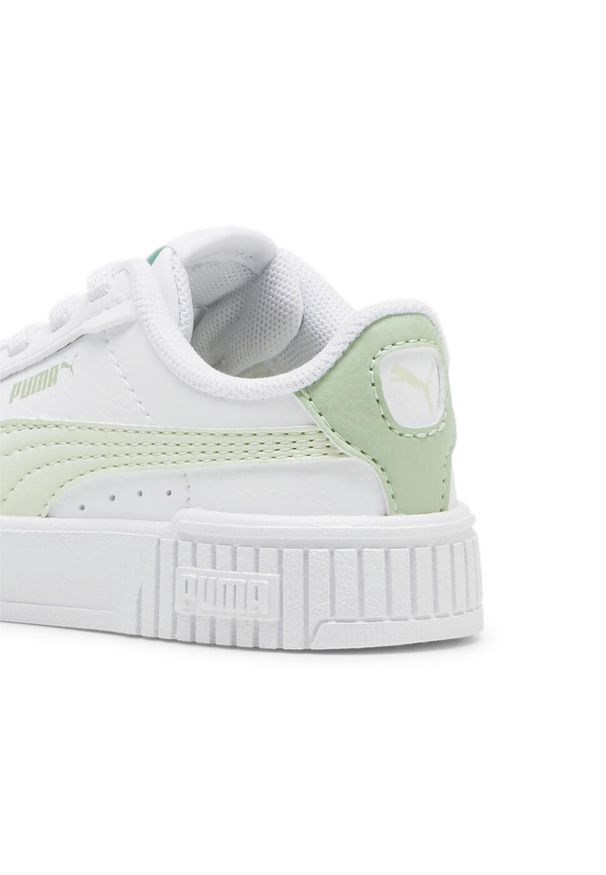 Puma - Niemowlęce sneakersy Carina 2.0 AC PUMA White Green Illusion Pure. Kolor: biały, wielokolorowy, zielony
