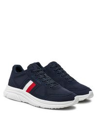 TOMMY HILFIGER - Tommy Hilfiger Sneakersy Modern Runner Knit Evo Ess FM0FM05245 Granatowy. Kolor: niebieski. Materiał: materiał