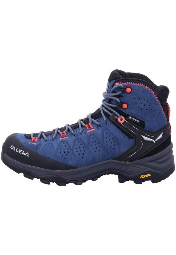 Buty Trekkingowe Damskie Salewa Alp Trainer 2 Mid Gtx. Kolor: niebieski. Materiał: syntetyk, zamsz, materiał