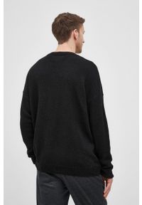 Young Poets Society Sweter z domieszką wełny męski kolor czarny lekki. Kolor: czarny. Materiał: wełna. Długość rękawa: długi rękaw. Długość: długie