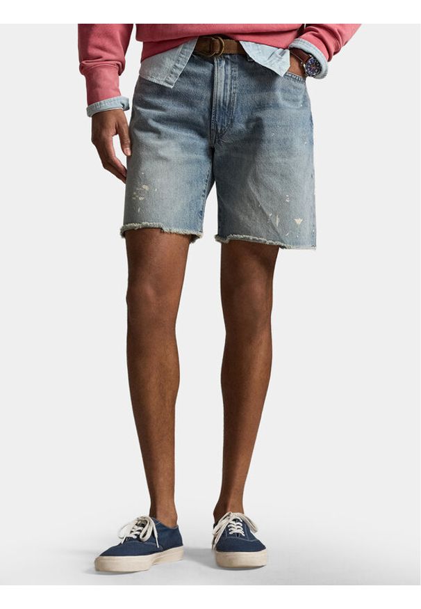 Polo Ralph Lauren Szorty jeansowe 710P08162001 Niebieski Regular Fit. Kolor: niebieski. Materiał: bawełna