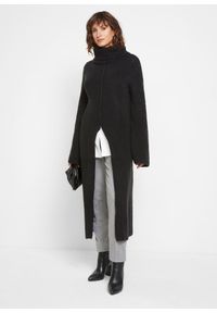 bonprix - Długi sweter do noszenia na różne sposoby. Kolor: czarny. Długość: długie #2