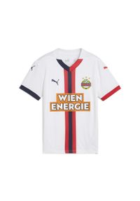 Puma - Młodzieżowa koszulka wyjazdowa SK Rapid Wiedeń 24/25 PUMA White Red Navy Blue. Kolor: biały, czerwony, wielokolorowy, niebieski