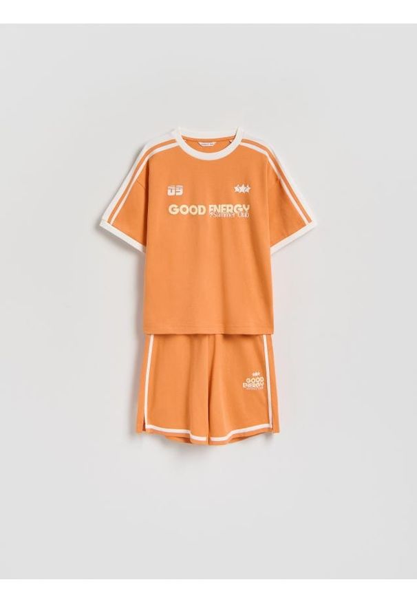Reserved - Bawełniany komplet - pomarańczowy. Kolor: pomarańczowy. Materiał: bawełna