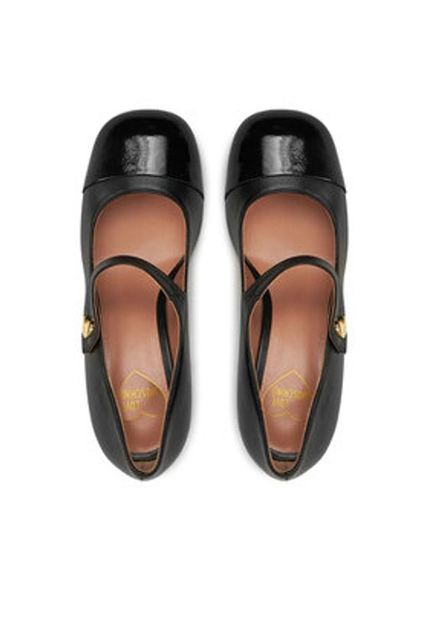 Love Moschino - LOVE MOSCHINO Czółenka JA10547G0LIE300A Czarny. Kolor: czarny. Materiał: skóra