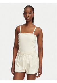 Adidas - adidas Top Pearl Tube KE3403 Écru Slim Fit. Kolor: kremowy. Materiał: syntetyk #1