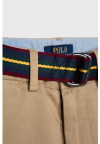 Polo Ralph Lauren - Spodnie dziecięce 134-158 cm. Kolor: beżowy. Materiał: tkanina, bawełna, elastan. Wzór: gładki #3