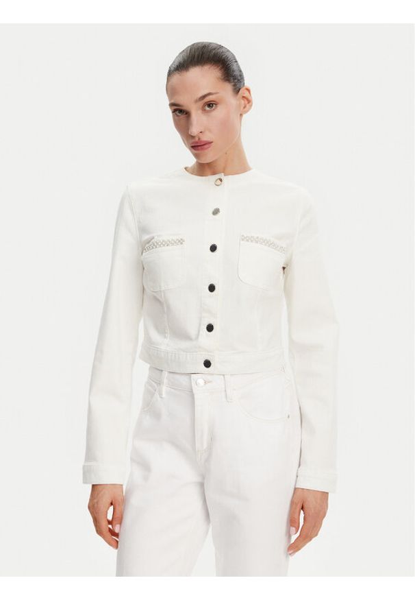 Guess Kurtka przejściowa 172731 Biały Classic Fit. Kolor: biały. Materiał: bawełna