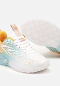 Born2be - Biało-Pomarańczowe Płaskie Sznurowane Buty Sportowe Sneakersy Risanni. Okazja: na co dzień. Kolor: biały. Materiał: dresówka, jeans. Sezon: wiosna. Obcas: na płaskiej podeszwie #5