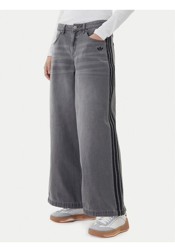 Adidas - adidas Jeansy adicolor Denim Adilenium JV7455 Szary Wide Leg. Kolor: szary