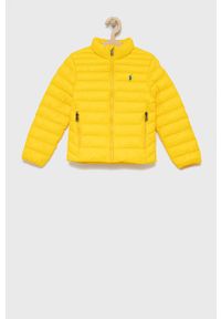 Polo Ralph Lauren Kurtka dziecięca 323847233005 kolor żółty. Typ kołnierza: polo. Kolor: żółty. Materiał: włókno, puch, materiał #1