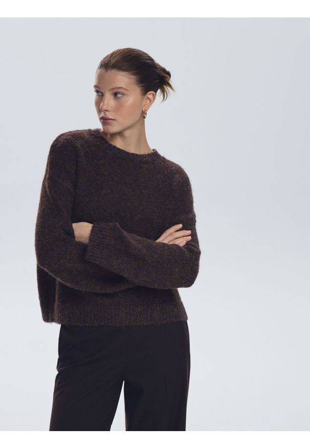 Reserved - Wzorzysty sweter - wielobarwny. Materiał: dzianina