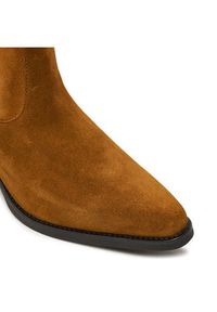 TOMMY HILFIGER - Tommy Hilfiger Botki Th Suede Cowboy Boot FW0FW08034 Brązowy. Kolor: brązowy. Materiał: skóra, zamsz #2