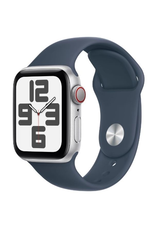 APPLE - Smartwatch Apple Watch SE GPS+Cellular 44mm aluminium Srebrny | Sztormowy Błękit pasek sportowy S/M. Rodzaj zegarka: smartwatch. Kolor: srebrny. Styl: sportowy