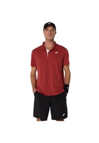 Polo Asics Court. Typ kołnierza: polo. Kolor: czerwony, wielokolorowy, brązowy. Sport: tenis #1