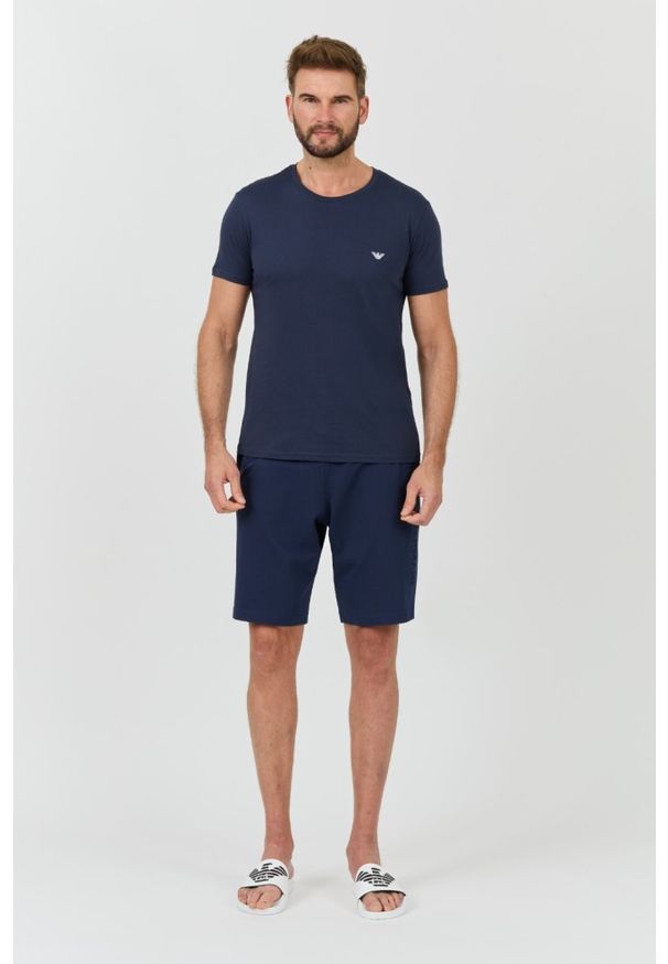 Emporio Armani - EMPORIO ARMANI Granatowe spodenki. Kolor: niebieski
