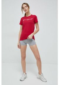 Rossignol t-shirt bawełniany kolor czerwony. Okazja: na co dzień. Kolor: różowy. Materiał: bawełna. Wzór: nadruk. Styl: casual #4
