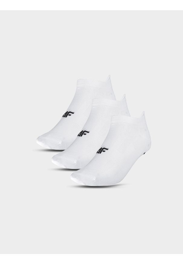 4f - 4F Skarpety treningowe przed kostkę (3-pack) męskie - białe 43-46. Kolor: biały. Materiał: syntetyk, materiał, włókno, elastan. Wzór: jednolity. Sport: kolarstwo, fitness