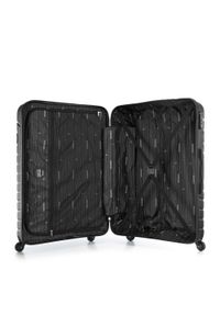 Wittchen - Duża walizka z ABS-u z geometrycznym tłoczeniem czarna. Kolor: czarny. Materiał: poliester. Wzór: geometria. Styl: elegancki, wakacyjny #4