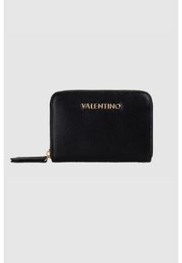 Valentino by Mario Valentino - VALENTINO Zestaw czarny portfel damski z lusterkiem. Kolor: czarny. Materiał: skóra