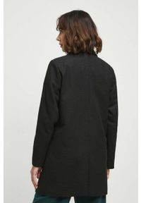 medicine - Medicine płaszcz z domieszką wełny kolor czarny przejściowy dwurzędowy. Kolor: czarny. Materiał: wełna. Wzór: gładki. Styl: klasyczny #4