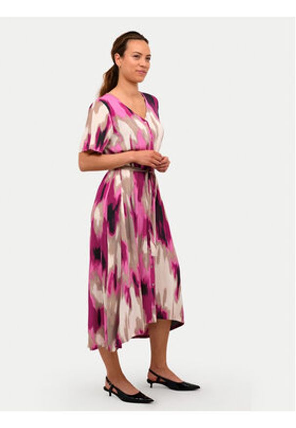 Kaffe Sukienka koszulowa Beathe 10508894 Różowy Regular Fit. Kolor: różowy. Materiał: wiskoza. Typ sukienki: koszulowe