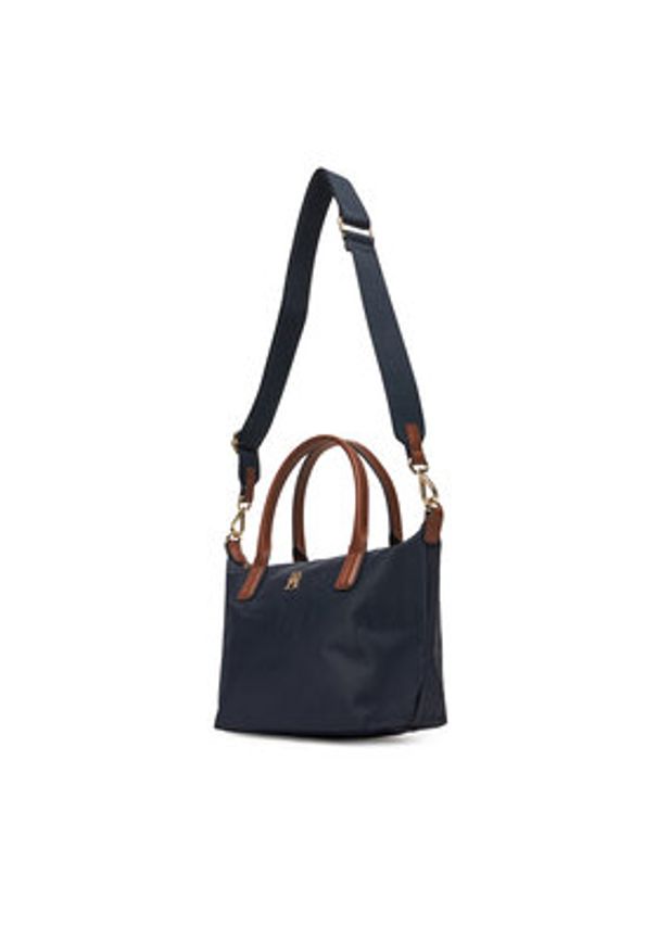 TOMMY HILFIGER - Tommy Hilfiger Torebka Popette Mini Tote AW0AW17709 Granatowy. Kolor: niebieski