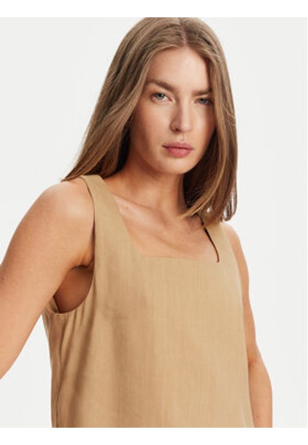 Marella Top Terni 2513161055 Beżowy Regular Fit. Kolor: beżowy. Materiał: len, wiskoza