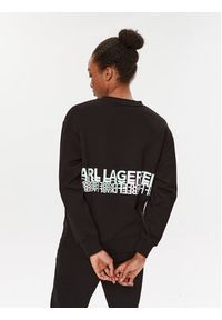 Karl Lagerfeld - KARL LAGERFELD Bluza 235W1813 Czarny Regular Fit. Typ kołnierza: dekolt w karo. Kolor: czarny. Materiał: bawełna #3