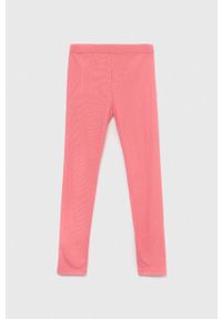 GAP legginsy dziecięce kolor różowy gładkie. Kolor: różowy. Materiał: dzianina. Wzór: gładki